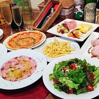 [5,000日元]2小时无限畅饮*还有桑格利亚汽酒<共11种>从开胃菜到披萨和意大利面，我们引以自豪的计划！