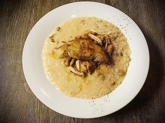 Luxury risotto with foie gras and porcini