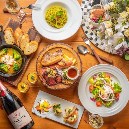 【お食事コース】■人気の女子会プラン■お肉の盛り合わせ！お料理12品　3000円