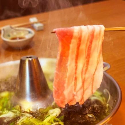 〈飲み放題付き 県産あぐー豚のしゃぶしゃぶのコースプラン〉2h飲み放題+県産豚しゃぶしゃぶ+3品