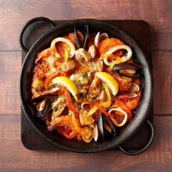 【7月限定】『マリスコスコース』2H飲放付5,000円◇魚介の炭火焼き、名物パエリア他全6品◎