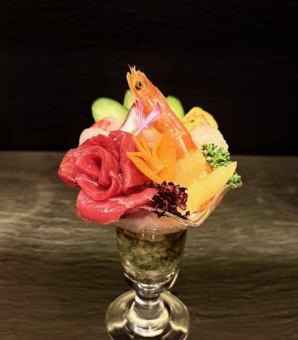 西尾抹茶海鮮寿司パフェ