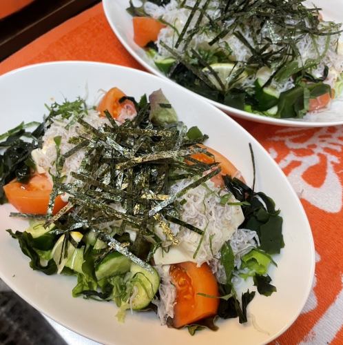 豆腐としらすのサラダ