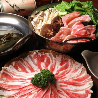 The owner's recommendation! 1.5 hours [all you can drink] + black pork shabu-shabu + 4 dishes ⇒ \4000