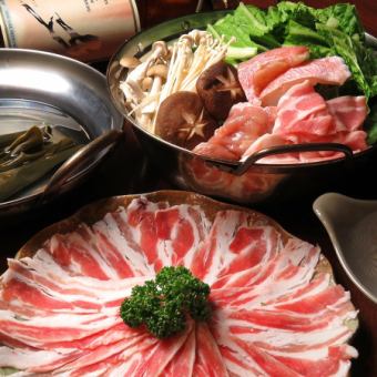 The owner's recommendation! 1.5 hours [all you can drink] + black pork shabu-shabu + 4 dishes ⇒ \4000