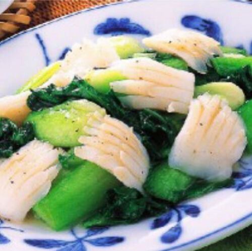 イカと青梗菜味炒め