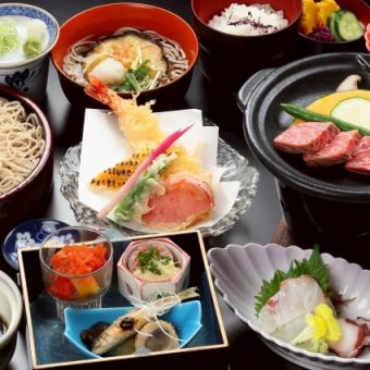 季節の京蕎麦懐石『風鈴』  全8品4580円(税込)
