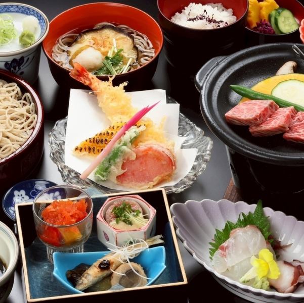 季節の京蕎麦懐石『風鈴』 全8品4580円(税込)