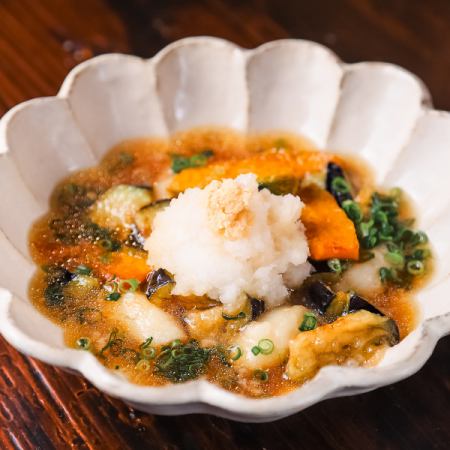 なすとおもちの揚げびたし