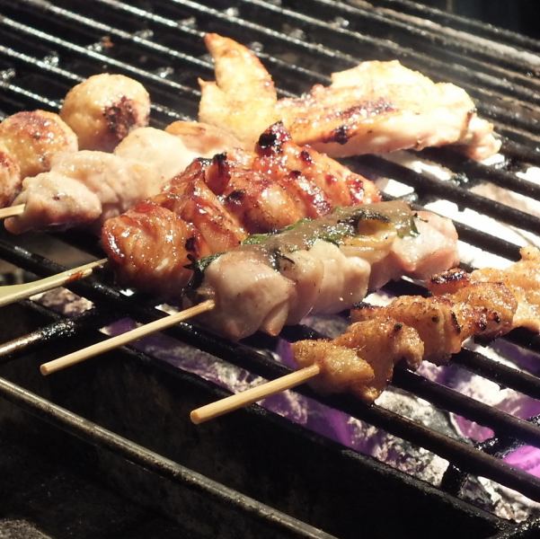 浪漫亭の真骨頂!備長炭じっくり焼いた『串焼き』各種