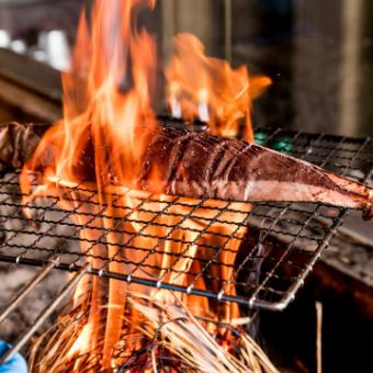 Straw-grilled salted bonito