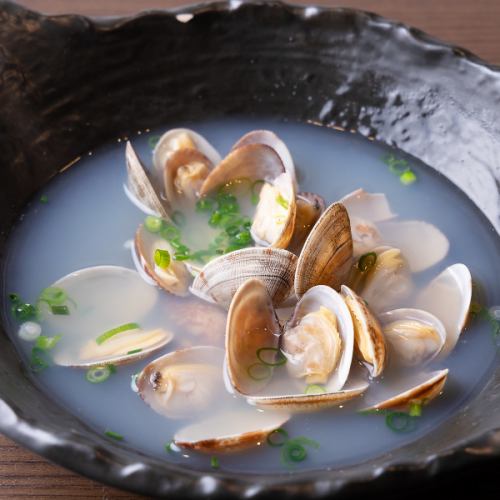 Steamed clam rice with shochu
