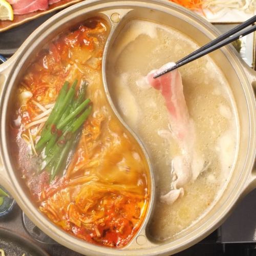 All-you-can-eat motsunabe and pork shabu-shabu! Enjoy both at the same time with all-you-can-drink for 3,480 yen!