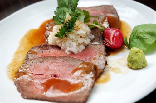 Our popular roast beef is made by butchering a large chunk of beef round in our restaurant and slowly roasting it in the oven.