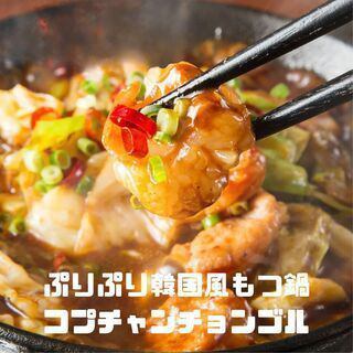 新登場！韓国風もつ鍋コプチャンチョンゴル！たっぷり3時間飲み放題付で5500円（税抜）