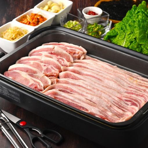 【2時間飲み放題付】贅沢グランピング&サムギョプサルコース【4000円税抜】＋1000円で食べ放題可