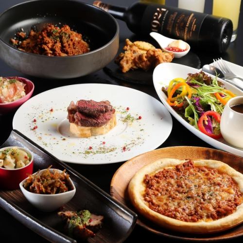【20名様以上の宴会】完全貸切機材無料♪3H飲み放題 前菜、パスタ、肉メイン 全10品一律6500円