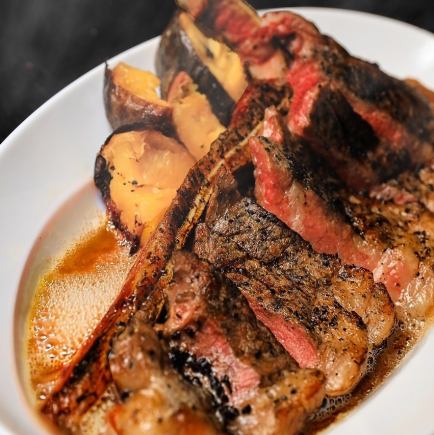 [Bone-in L-bone steak x 10 exquisite dishes] Luxury Italian meat course 8,000 yen