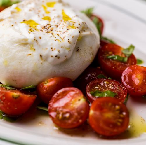 Melted Burrata Cheese Caprese
