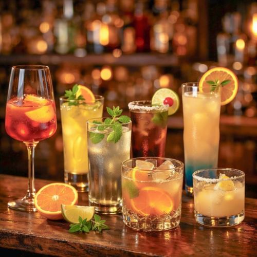 豊富なカクテル