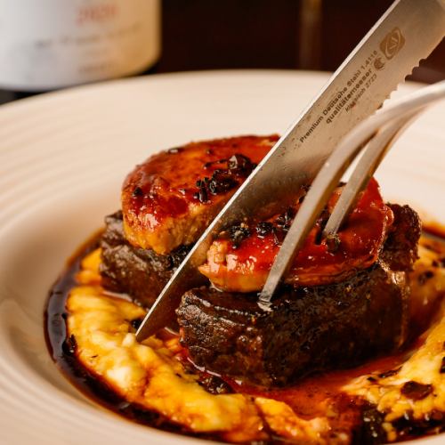 トリュフ香る牛ももと濃厚鶏レバーのロッシーニ風