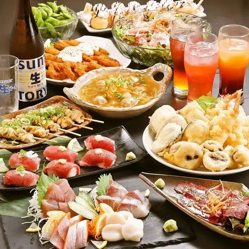 [Year-End/New Year Party / 2-Hour All-You-Can-Drink Included] 10-Course Year-End Party Menu featuring Wagyu Beef Sushi, Tempura, Sashimi, etc. - 5000 Yen