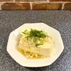 Cold tofu with green onions and salt