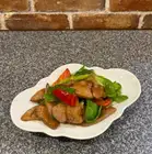 Stir-fried bell peppers and liver