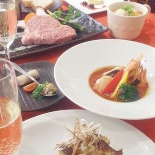 [Kotobuki Course] ~ Special day ~ 11 luxurious dishes Kuroge Wagyu beef chateaubriand / foie gras / lobster