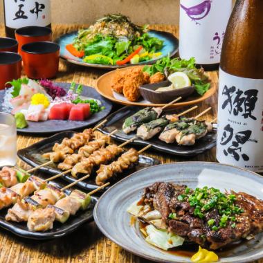 [For various parties] Includes 2 hours of all-you-can-drink♪ 7 dishes including 5 kinds of fresh fish sashimi, 3 kinds of skewers, grilled soki, and seasonal delicacies for 5,000 yen