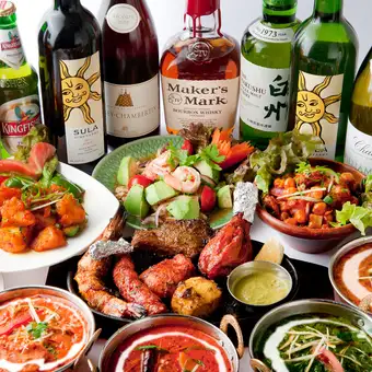 【シンハー生も150分飲み放題】インド&タイ最高峰『贅沢プレミアムスパイスコース』全11品