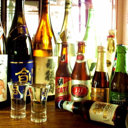 Shochu and Japanese sake are also available.