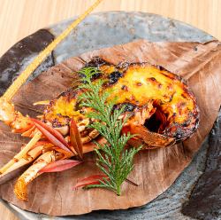 Grilled spiny lobster in its shell