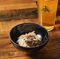 Japanese-style potato salad with Ise pickled radish and dried bonito flakes