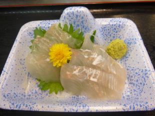Fresh flounder sashimi