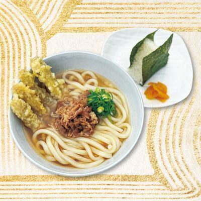 肉ごぼ天うどん／そば　おにぎりセット