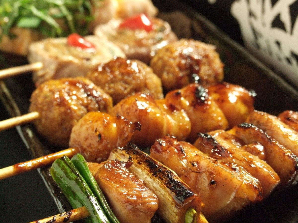 We offer a set of Oyama chicken yakitori that is sent directly from Tottori every day for 99 yen ~ !!