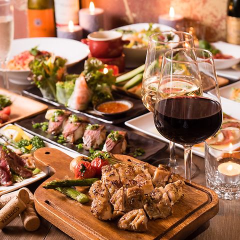 The luxurious "Meat Bar Banquet A & B Course" features 4 carefully selected main dishes ♪ All are handmade with carefully selected ingredients! You can enjoy the meat to your heart's content!