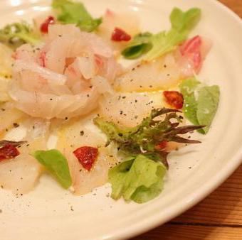 Assortment of 3 kinds of fresh fish carpaccio