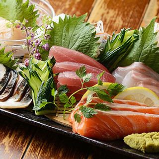 Today's recommended 5 kinds of fish sashimi