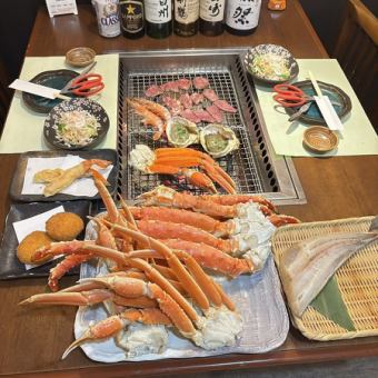 【タラバ蟹本ズワイ蟹食べ放題プラン90分制】本ズワイ天ぷらや熱々の蟹雑炊も◆18980円(税込)