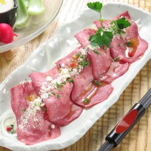 Beef tongue carpaccio