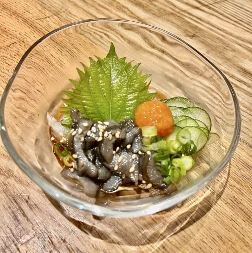 Setouchi-produced green sea cucumber with ponzu sauce