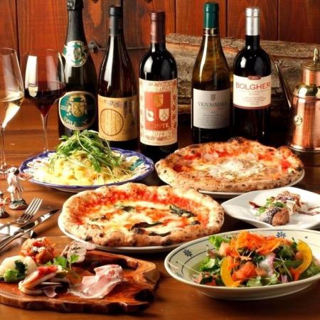 [2 hours all-you-can-drink] For girls' parties and drinking parties ☆ 2 types of proud pizzas & 2 types of desserts ♪ Standard course 10 items in total 6,600 yen