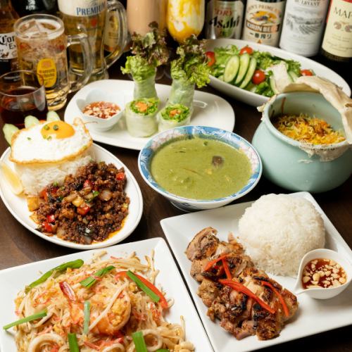 【Aコース】当店自慢のアジアン料理全9品♪