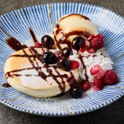 Pancakes and vanilla ice cream