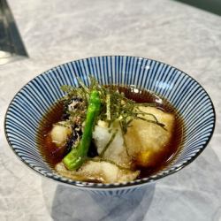 茄子とお餅の揚げ出し豆腐