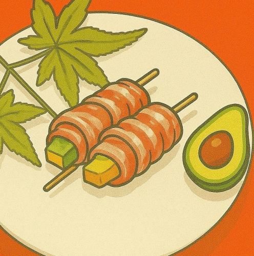 Avocado and cheese roll
