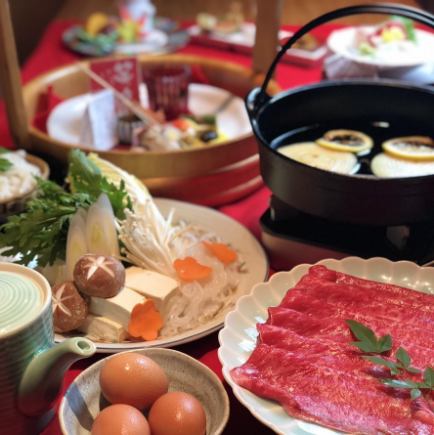 ~Japanese Black Beef Sukiyaki Course~ [7-item Kaiseki Course] *Reservation required by the day before