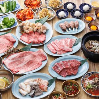 ★5000 yen★ The very popular premium salted tongue☆A very satisfying course that includes a large premium loin (sukiyaki style) and premium skirt steak!